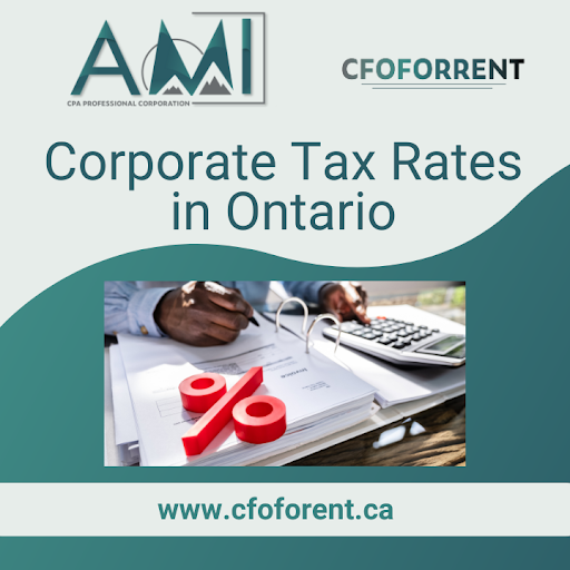 Branded image of A.M.I. CPA Professional Corporation. Business Accountant reviewing the Corporate Tax Rates for Ontario.